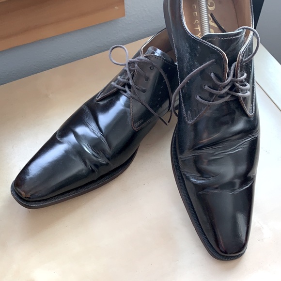 Nice leather dark brown dress shoes Men 9 main image 4